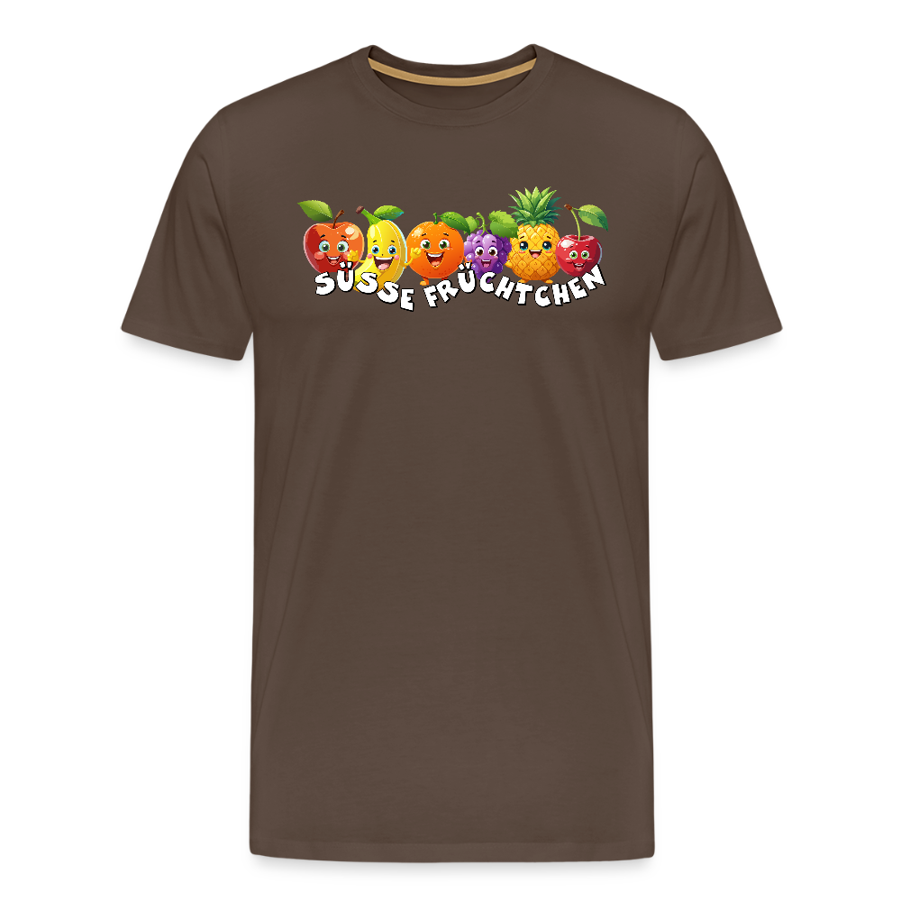 Männer Premium T-Shirt mit SÜSSE FRÜCHTCHEN PRINT - Edelbraun