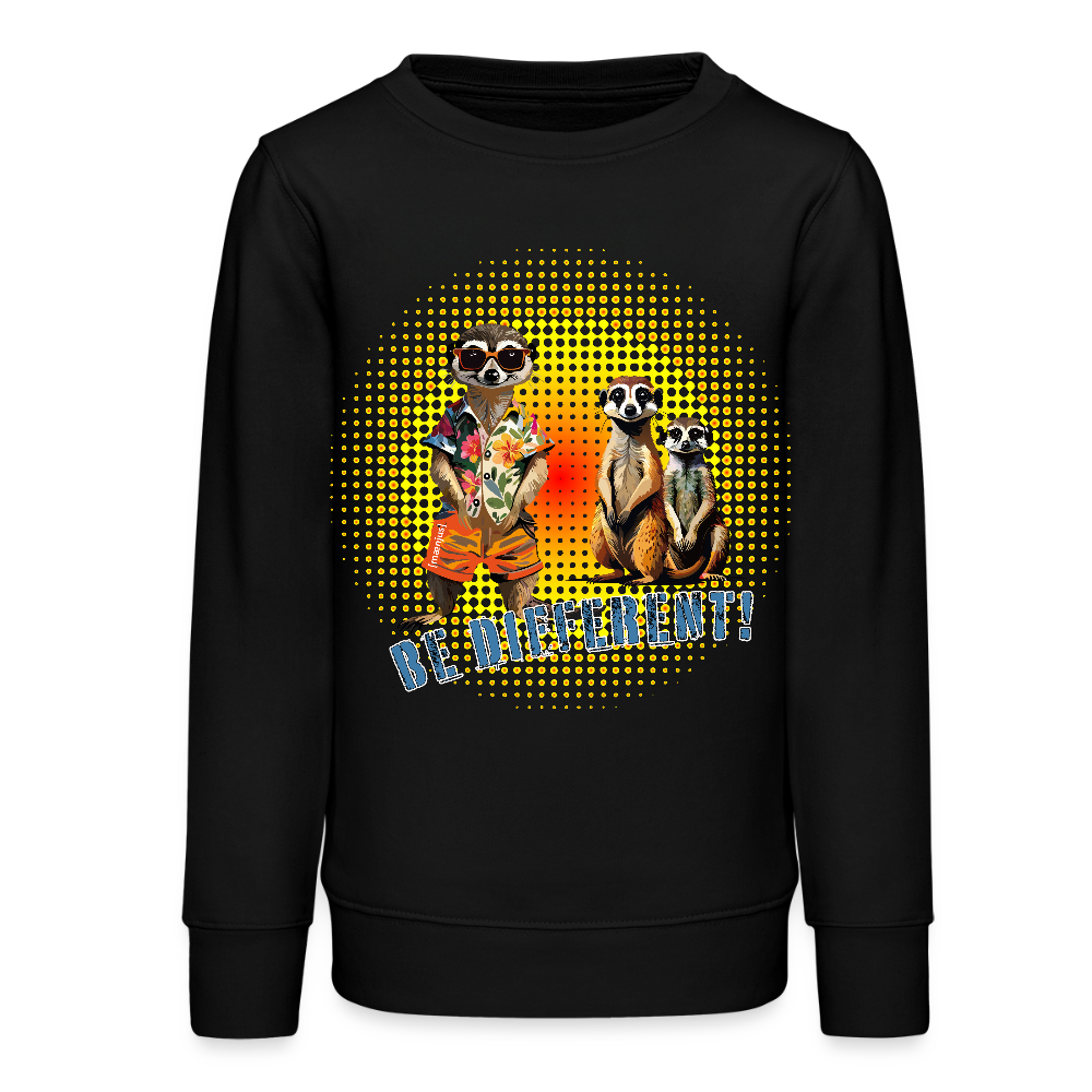 MNJS TEENS Bio Sweatshirt mit BE DIFFERENT PRINT - Schwarz