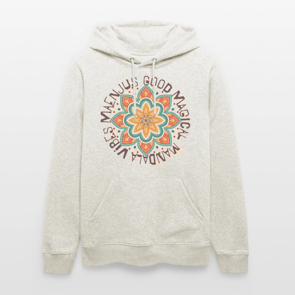 Unisex Bio-Hoodie mit MANDALA VIBES PRINT - Beige meliert