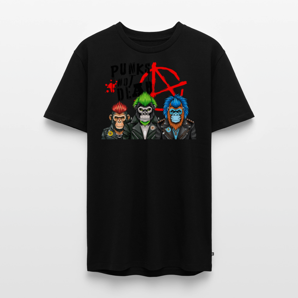 Männer Premium T-Shirt mit PUNKS NOT DEAD PRINT - Schwarz