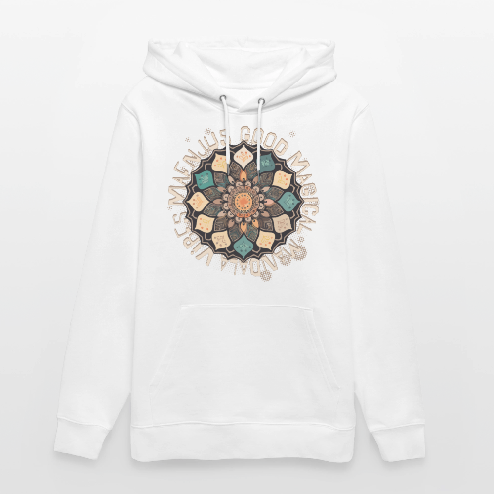 Unisex Bio-Hoodie mit MANDALA VIBES PRINT - Weiß
