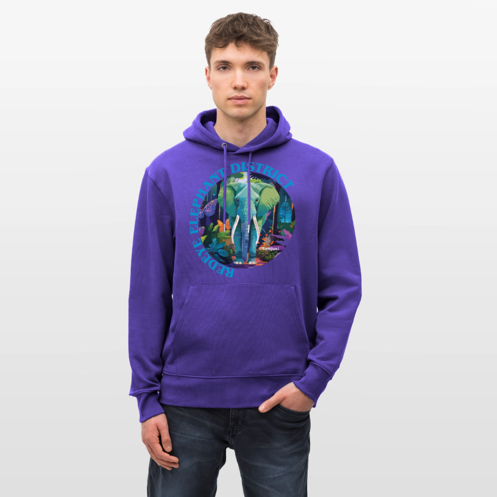 Unisex Bio-Hoodie mit REDEYE ELEPHANT DISTRICT PRINT - Purple Love