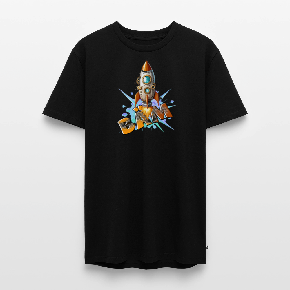 Männer Premium T-Shirt mit RAKETE PRINT - Schwarz