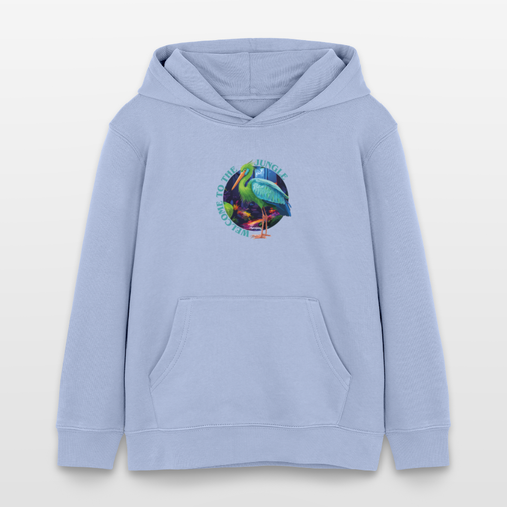 MNJS KIDS Bio-Hoodie mit WELCOME TO THE JUNGLE PRINT - Sky