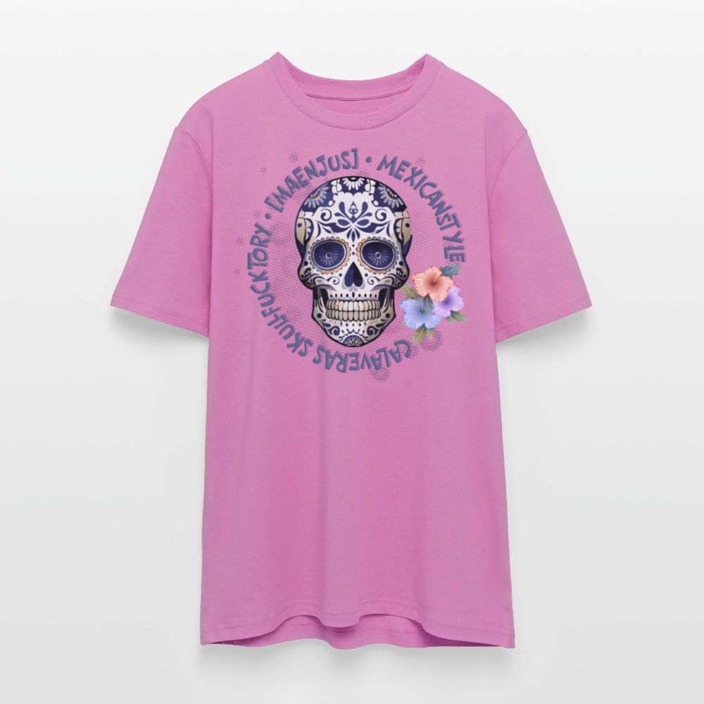 Unisex Bio-T-Shirt mit MAENJUS MEXICANSTYLE PRINT Vorderseite - Pink