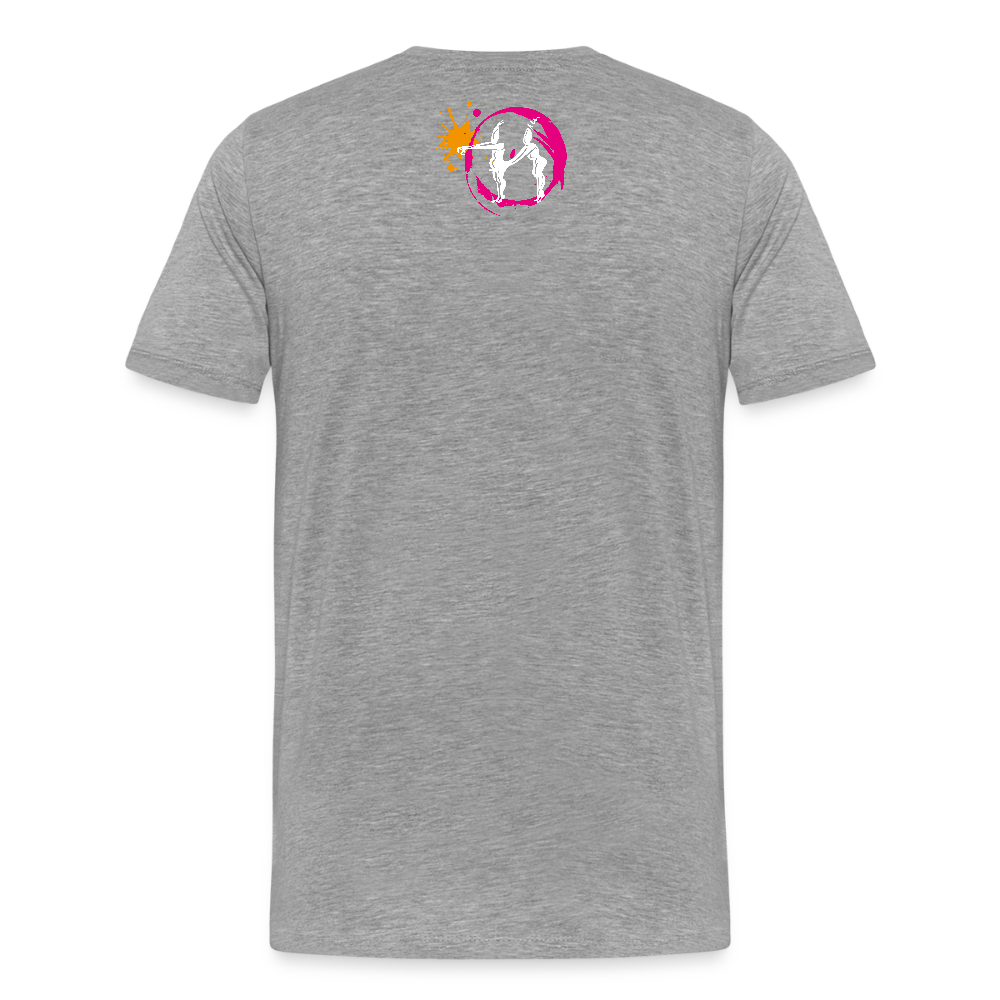 Männer Premium T-Shirt mit ES ESKALIERT EH PRINT - Grau meliert