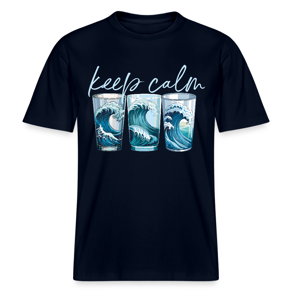 Unisex Bio-T-Shirt mit KEEP CALM PRINT - Navy