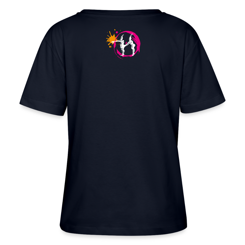 Frauen T-Shirt mit ES ESKALIERT EH PRINT - Navy