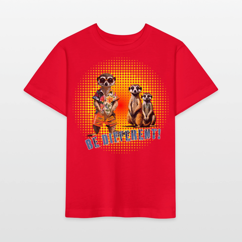 MNJS KIDS Bio T-Shirt mit BE DIFFERENT PRINT - Rot