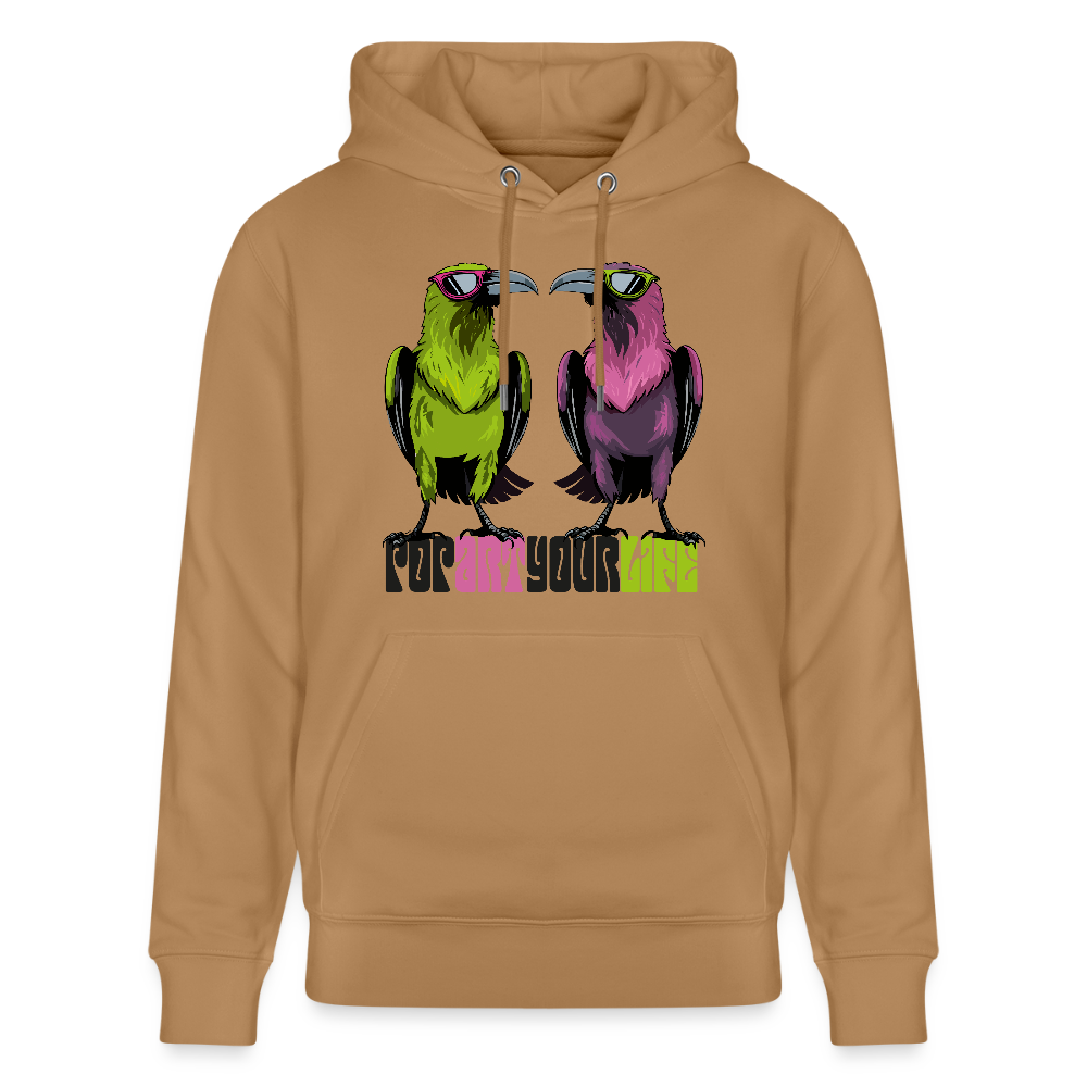 Unisex Hoodie mit POPART YOUR LIFE PRINT - Karamell