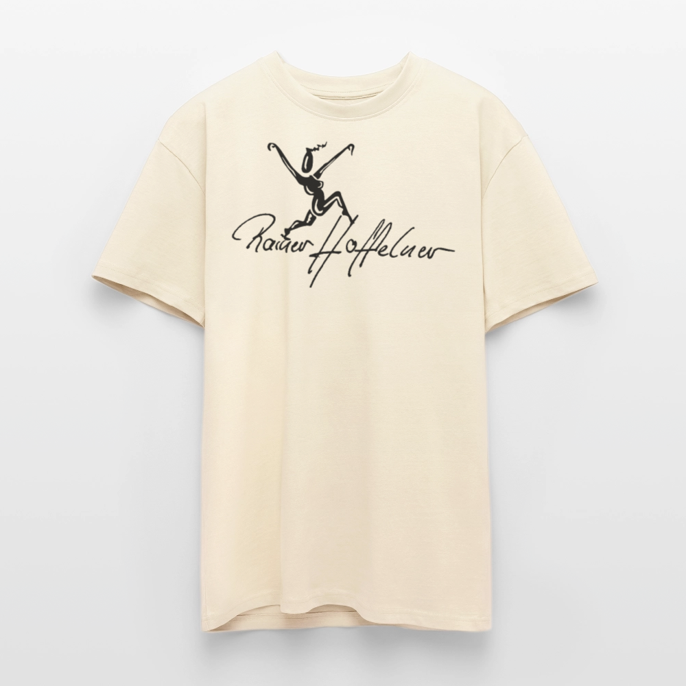 Heavy Oversize T-Shirt mit TUSCHEMÄNNCHEN PRINT - Creme