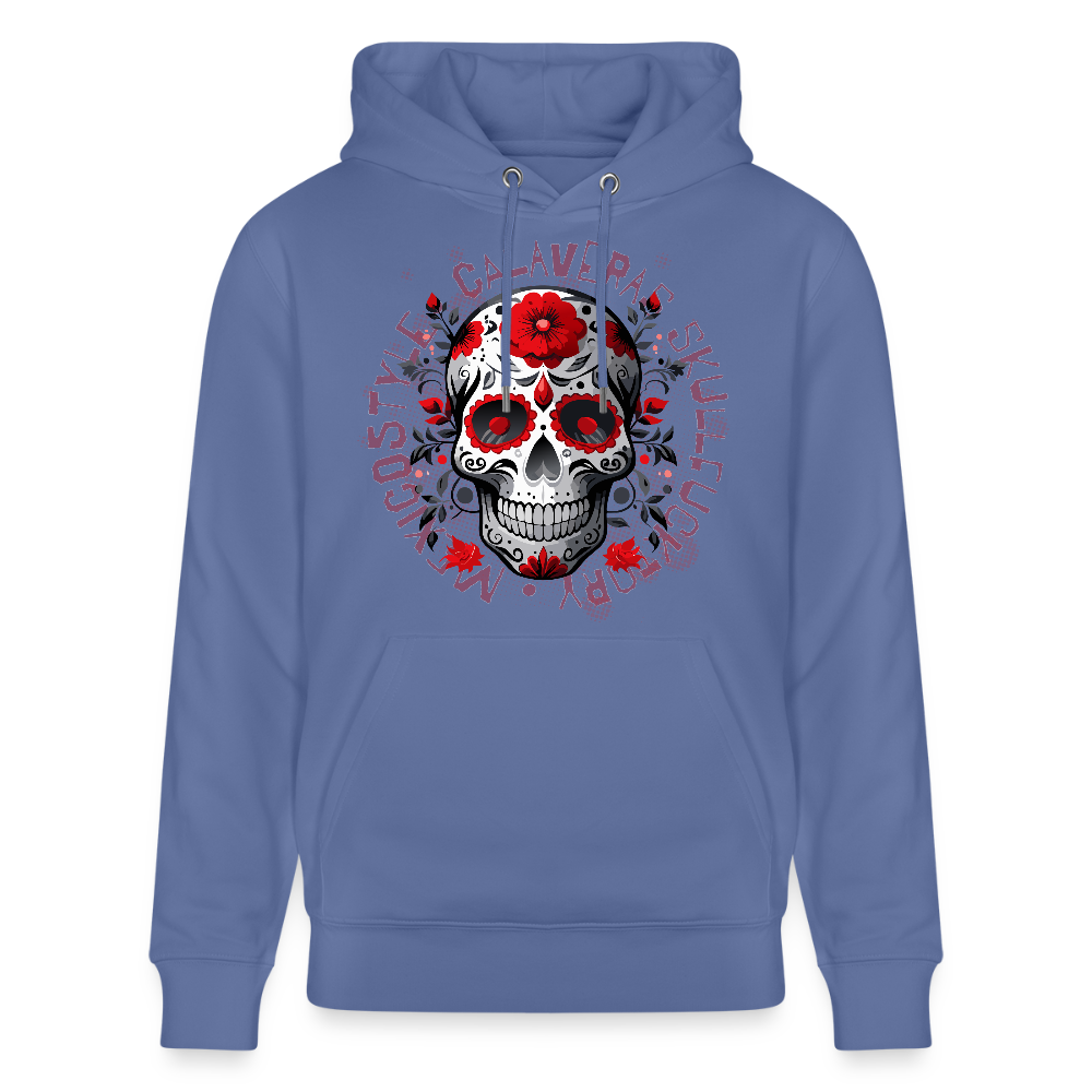 Unisex Hoodie mit CALAVERAS SKULL PRINT - Blau