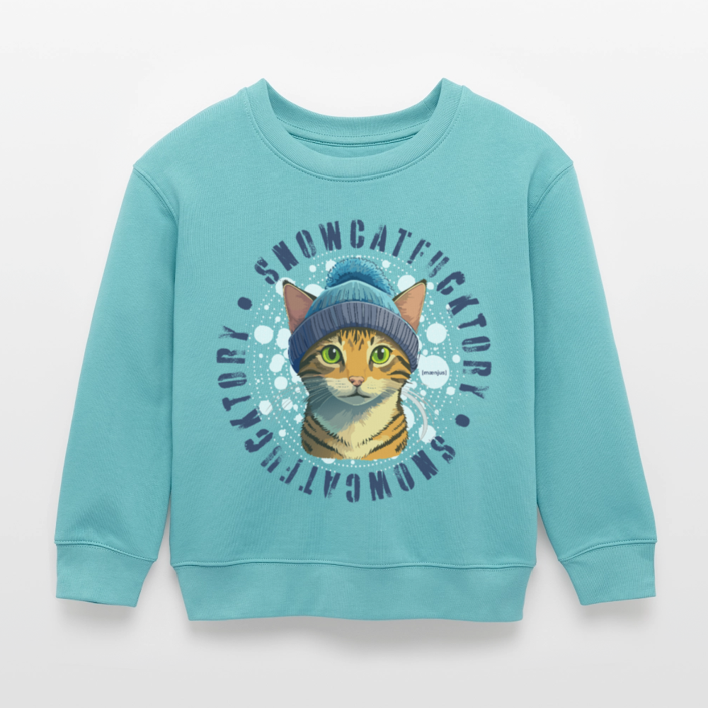 MNJS KIDS Mini Changer Bio Sweatshirt mit SNOWCATFUCKTORY PRINT - Pastelltürkis
