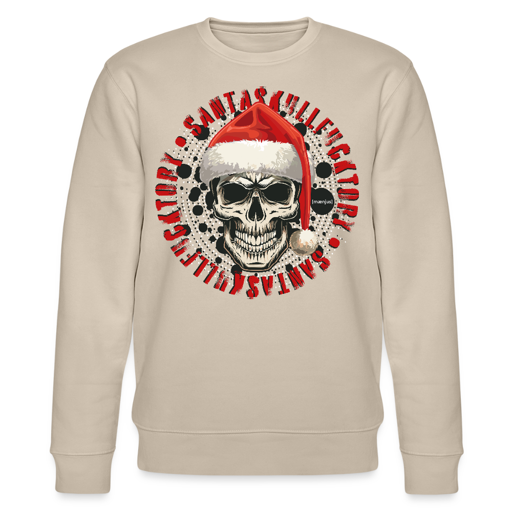 Unisex Bio-Sweatshirt mit SANTASKULL FUCKTORY PRINT - Beige