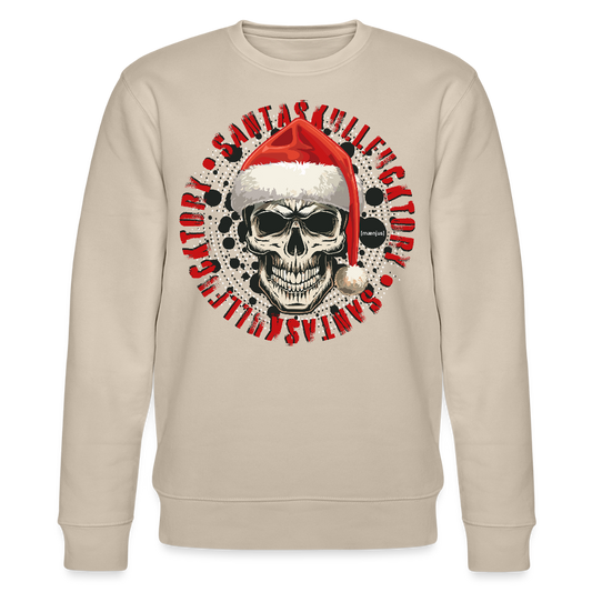 Unisex Bio-Sweatshirt mit SANTASKULL FUCKTORY PRINT - Beige