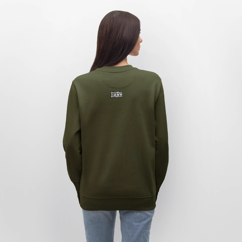 Unisex Bio-Sweatshirt mit TUSCHEWEIBCHEN PRINT - Khaki