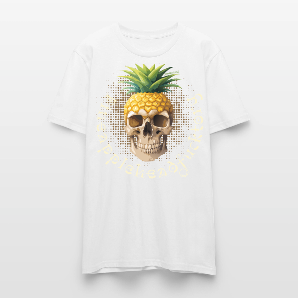 Unisex T-Shirt mit PINEAPPLEHEAD SKULL PRINT Vorderseite - Weiß