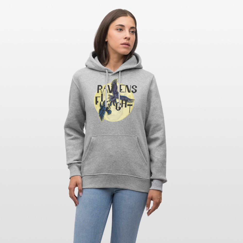 Unisex Hoodie mit RAVENS FIGHT PRINT - Grau meliert