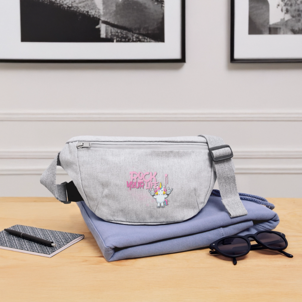 Gürteltasche mit ROCK YOUR LIFE PRINT - Grau meliert
