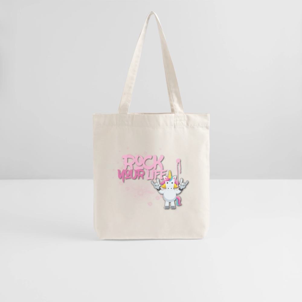 Heavyweight Stoffbeutel mit ROCK YOUR LIFE PRINT - Naturweiß