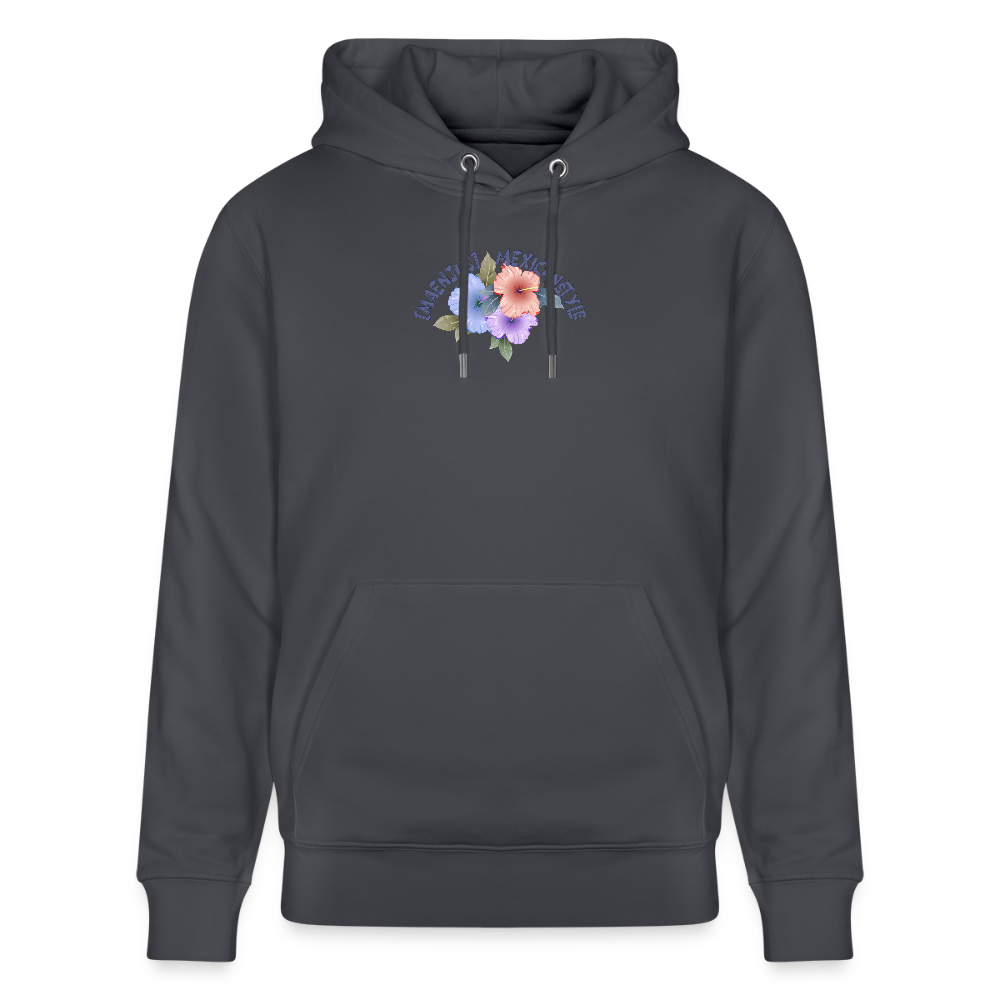 Unisex Hoodie mit MAENJUS MEXICANSTYLE PRINT Vorder- und Rückseite - Indigoblau