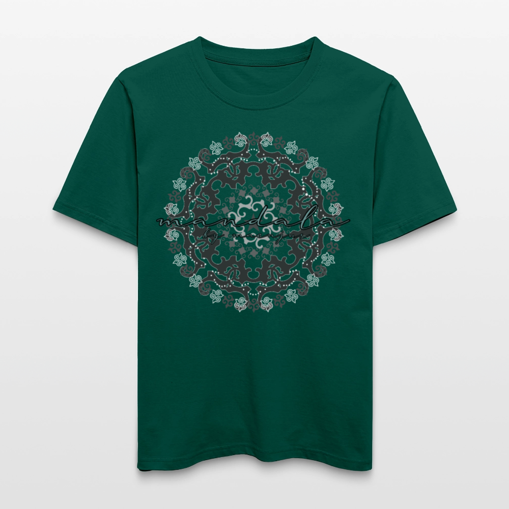 Unisex Bio-T-Shirt mit BLACK MANDALA PRINT - Forest