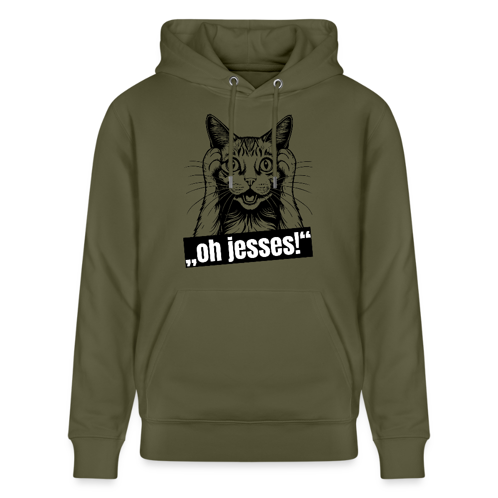 Unisex Hoodie mit OH JESSES PRINT - Khaki Grün