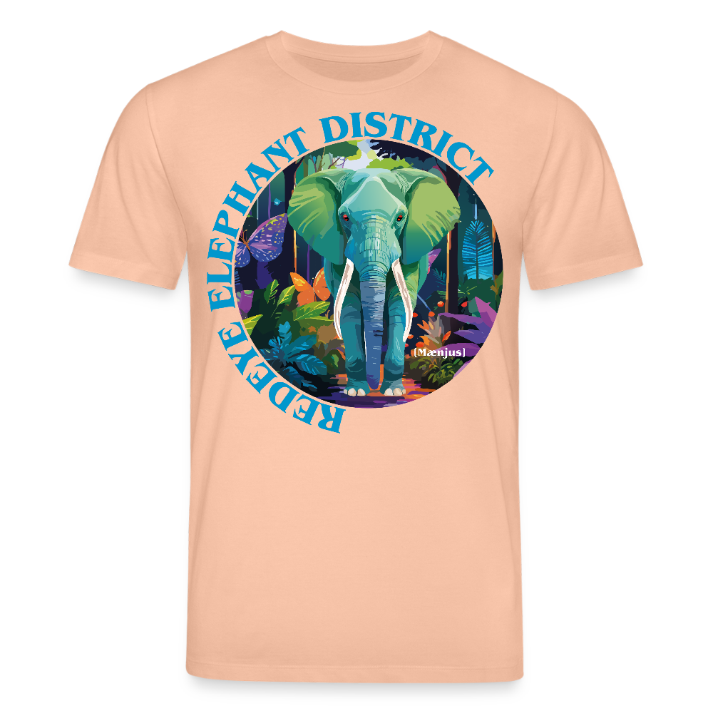 Unisex Bio-T-Shirt mit REDEYE ELEPHANT DISTRICT PRINT Vorderseite - Pfirsich