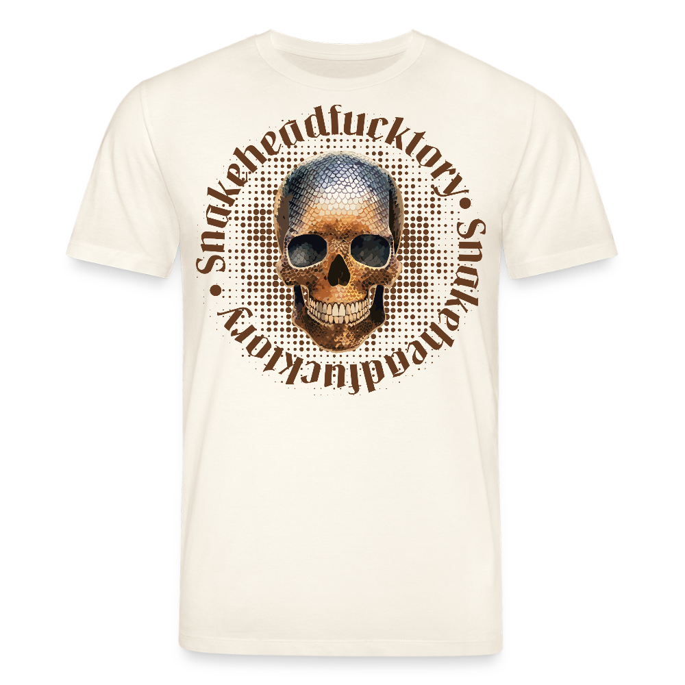 Unisex Bio-T-Shirt mit SNAKEHEAD SKULL PRINT Vorderseite - Naturweiß