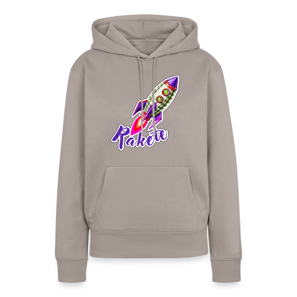 Frauen Premium Hoodie mit RAKETE PRINT - Taupe