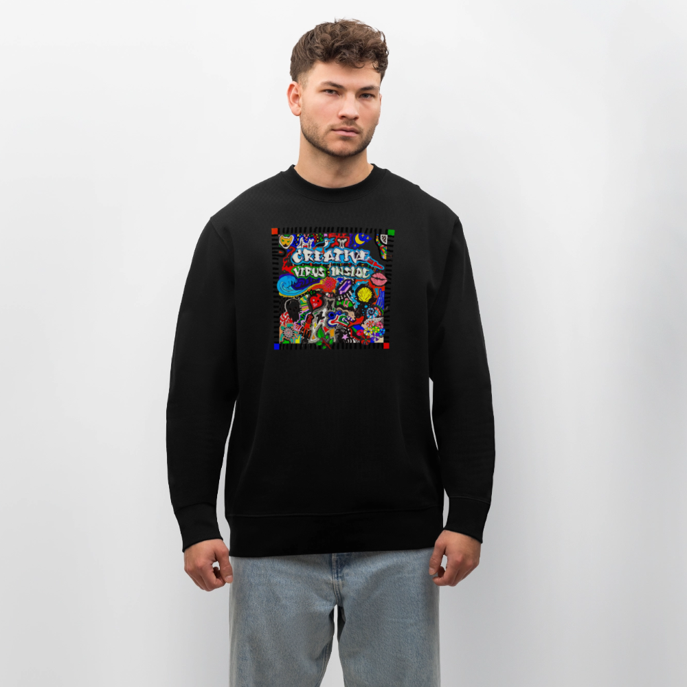 Unisex Bio-Sweatshirt mit CREATIVE VIRUS INSIDE PRINT - Schwarz
