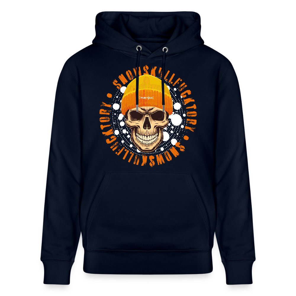 Unisex Bio-Hoodie mit SNOWSKULL FUCKTORY PRINT - Navy