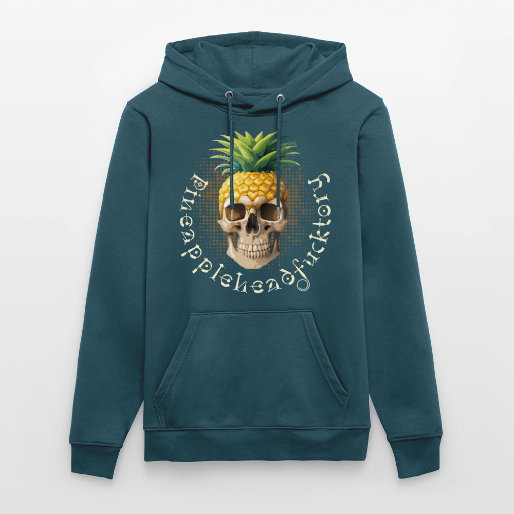 Unisex Hoodie mit PINEAPPLE SKULL PRINT - Dunkles Petrol