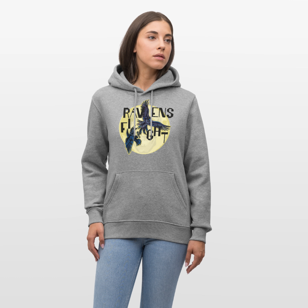 Unisex Hoodie mit RAVENS FIGHT PRINT - Hellgrau marmoriert