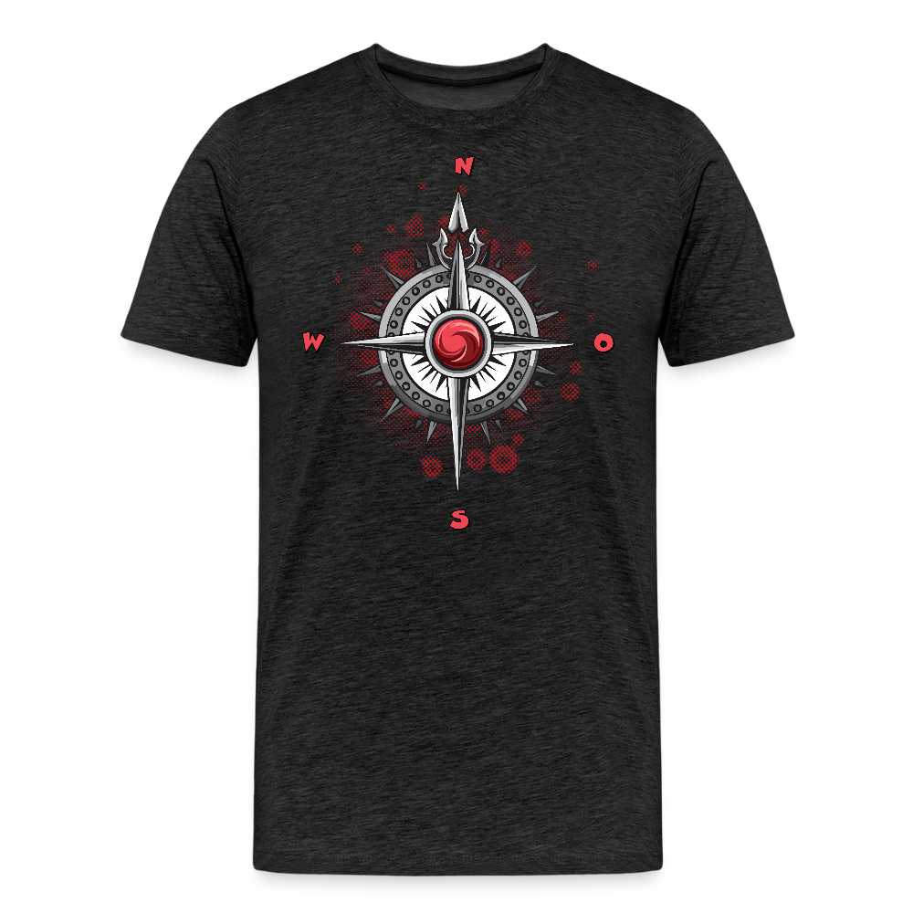Männer Premium T-Shirt mit WINDROSE PRINT - Anthrazit