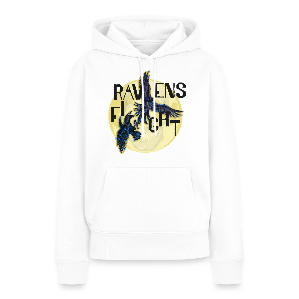 Frauen Premium Hoodie mit RAVENS FIGHT PRINT - Weiß