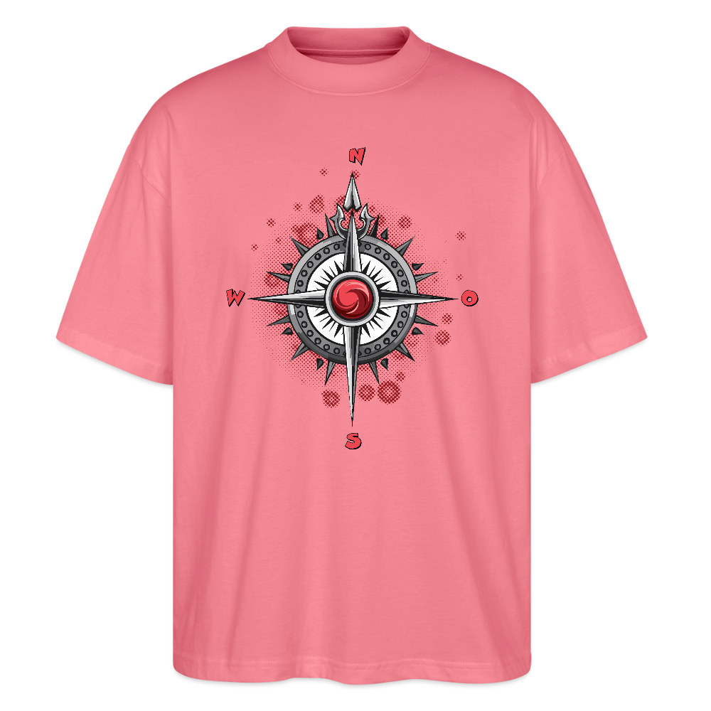 Oversized Unisex T-Shirt mit WINDROSE PRINT - Pink
