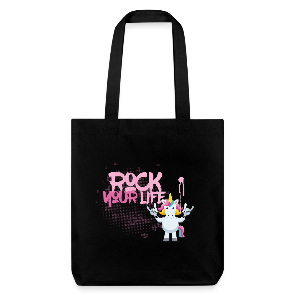 Heavyweight Stoffbeutel mit ROCK YOUR LIFE PRINT - Schwarz