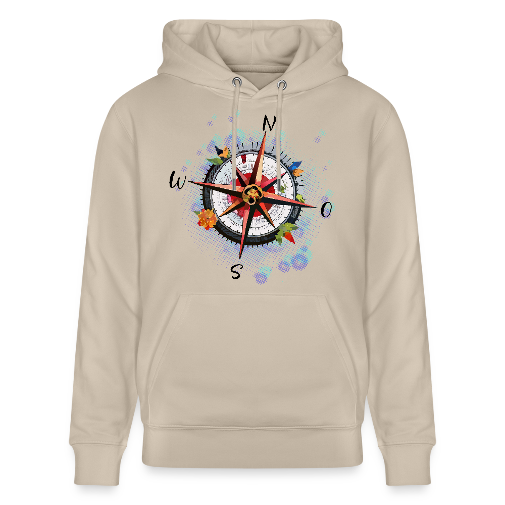 Unisex Hoodie mit WINDROSE PRINT - Beige