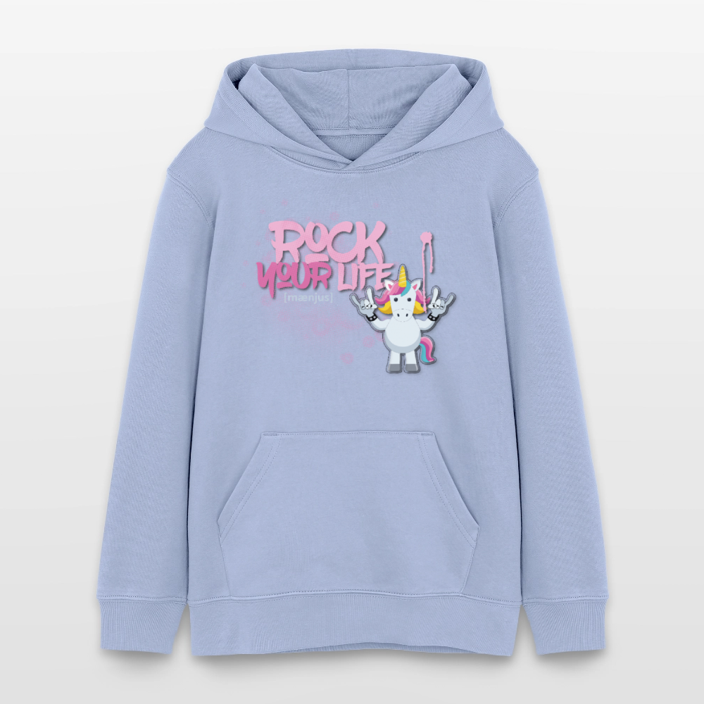 Teens Bio-Hoodie mit ROCK YOUR LIFE PRINT - Sky