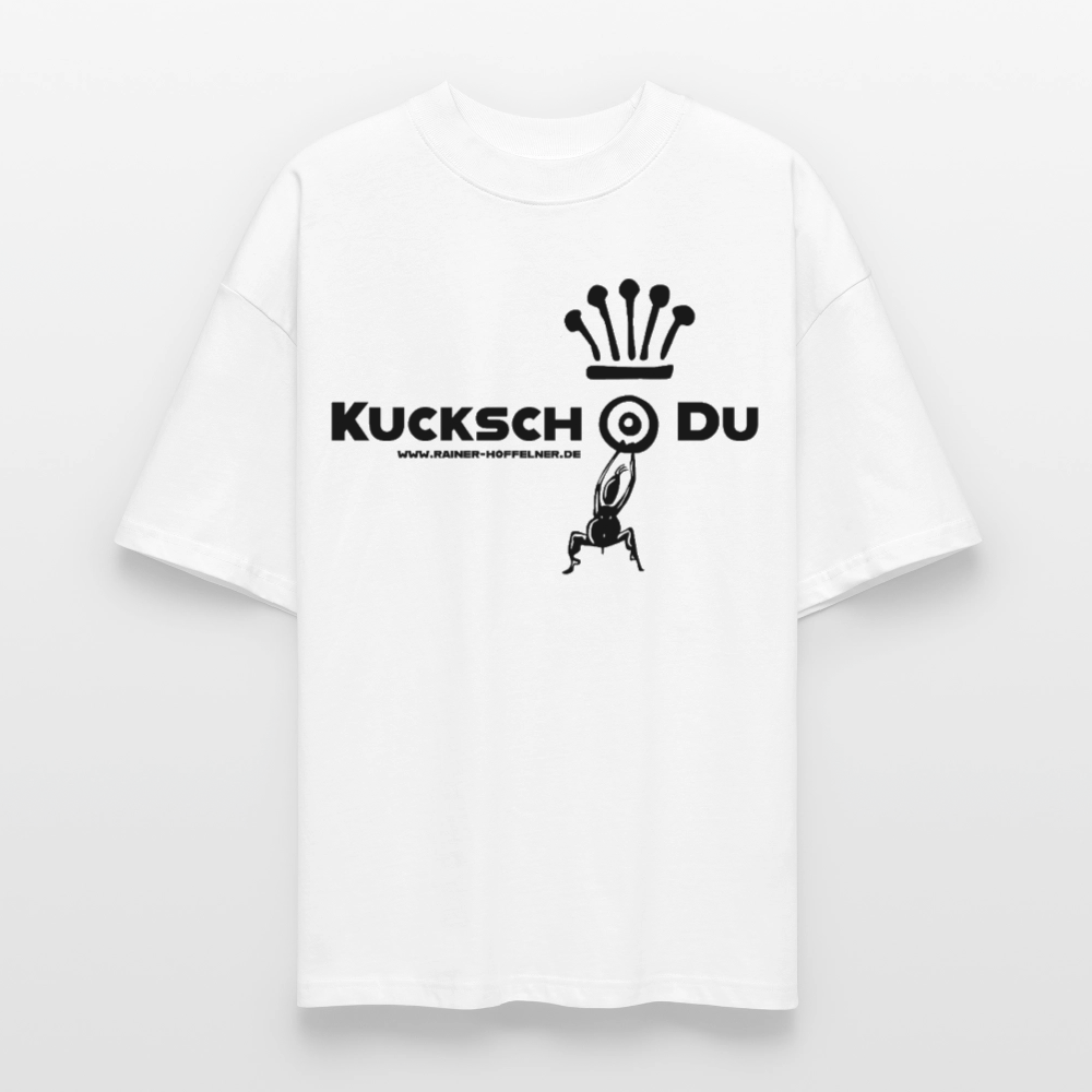 Oversized Unisex T-Shirt mit KUCKSCH DU PRINT - Weiß