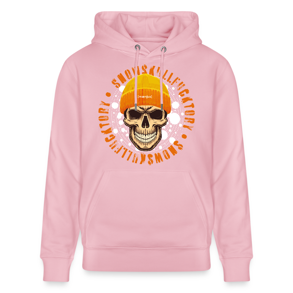 Unisex Bio-Hoodie mit SNOWSKULL FUCKTORY PRINT - Hellrosa