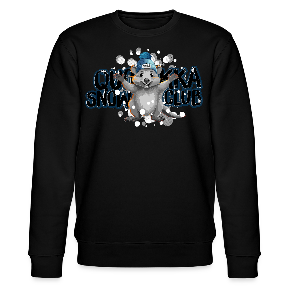 Unisex Bio-Sweatshirt mit QUOKKA SNOWCLUB PRINT - Schwarz