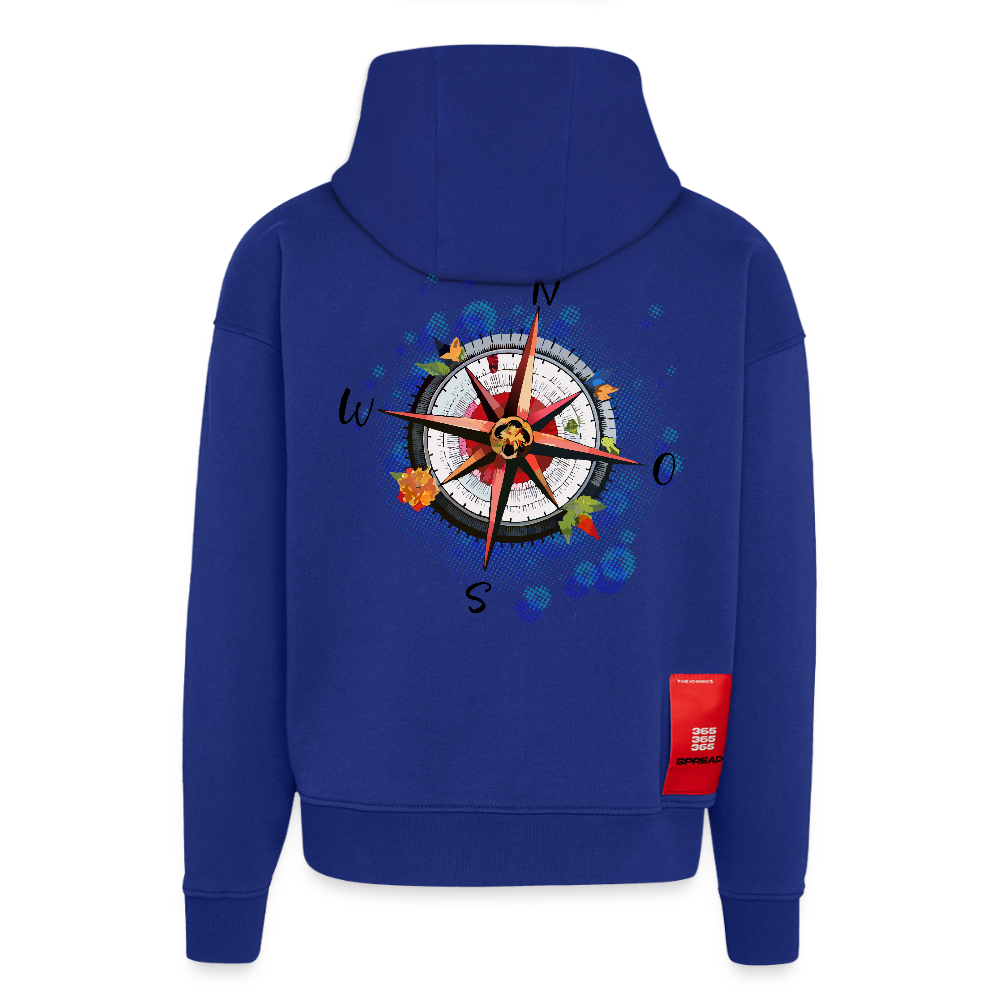 Heavyweight Oversized Organic Hoodie mit WINDROSE PRINT - Iconic Blue