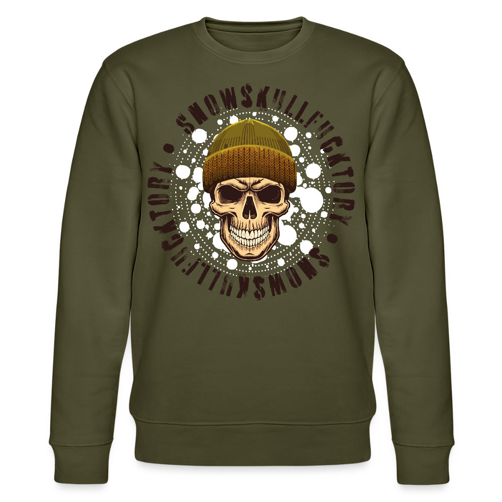 Unisex Bio-Sweatshirt mit SNOWSKULL PRINT - Khaki