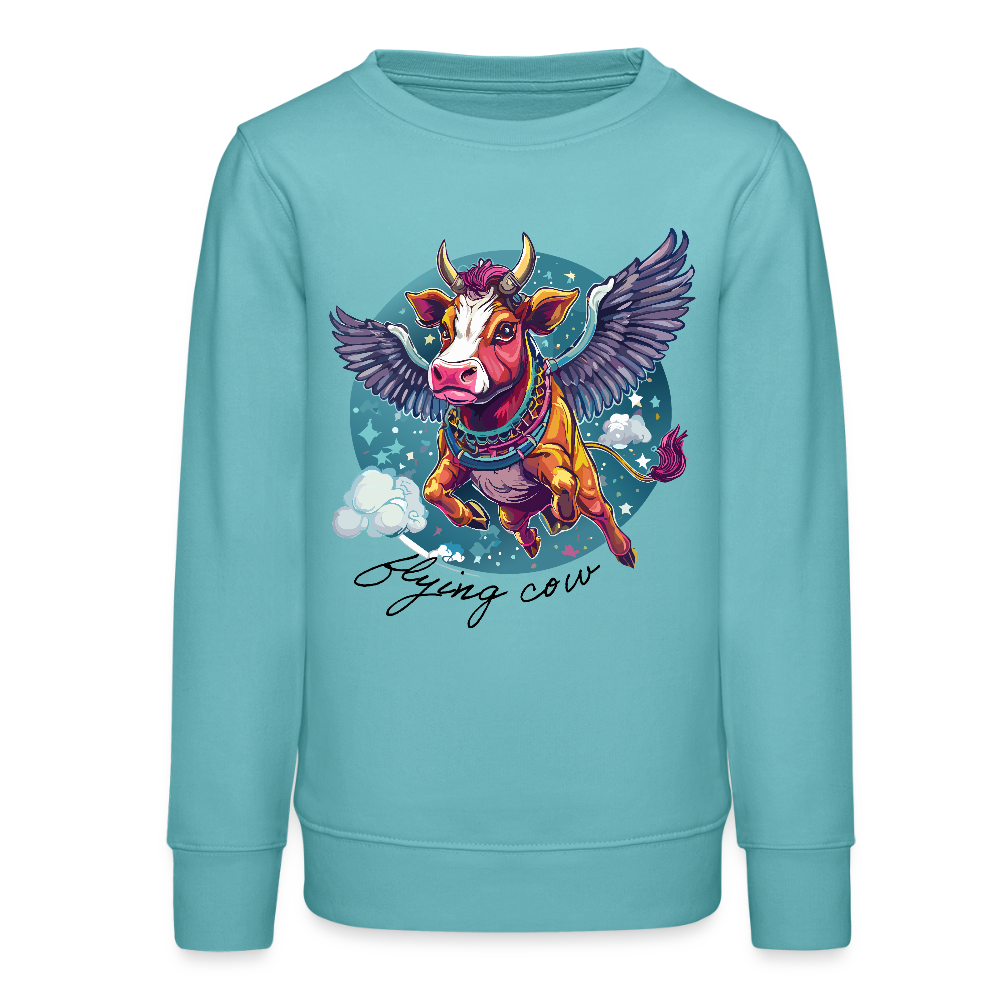 MNJS TEENS Bio Sweatshirt mit FLYING COW PRINT - Pastelltürkis