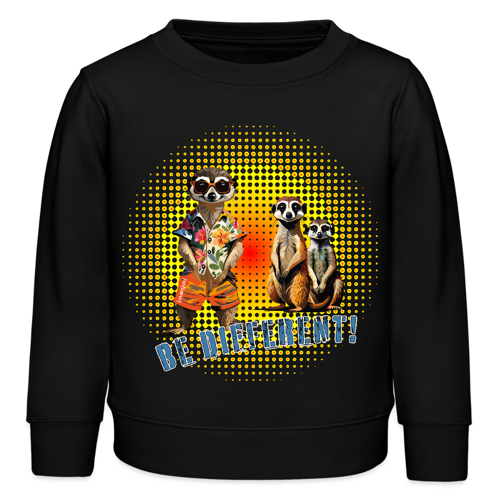MNJS KIDS Mini Changer Bio Sweatshirt mit BE DIFFERENT PRINT - Schwarz