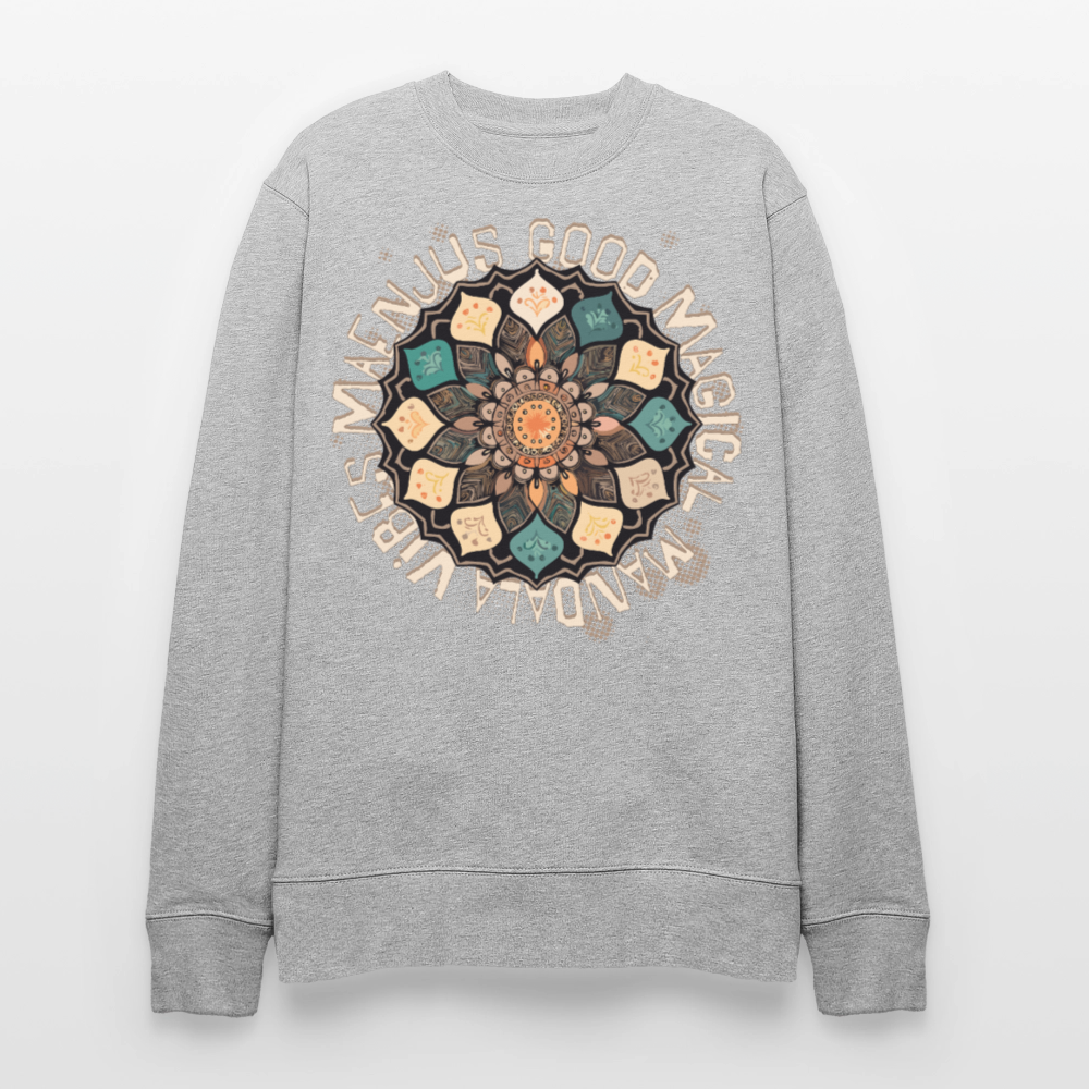 Unisex Bio-Sweatshirt mit MANDALA VIBES PRINT - Grau meliert