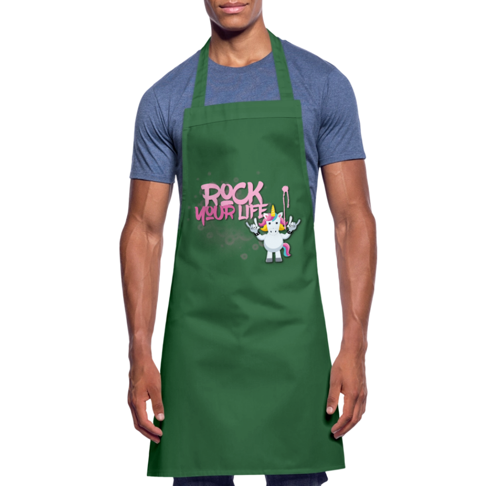 Kochschürze mit ROCK YOUR LIFE PRINT - Grün