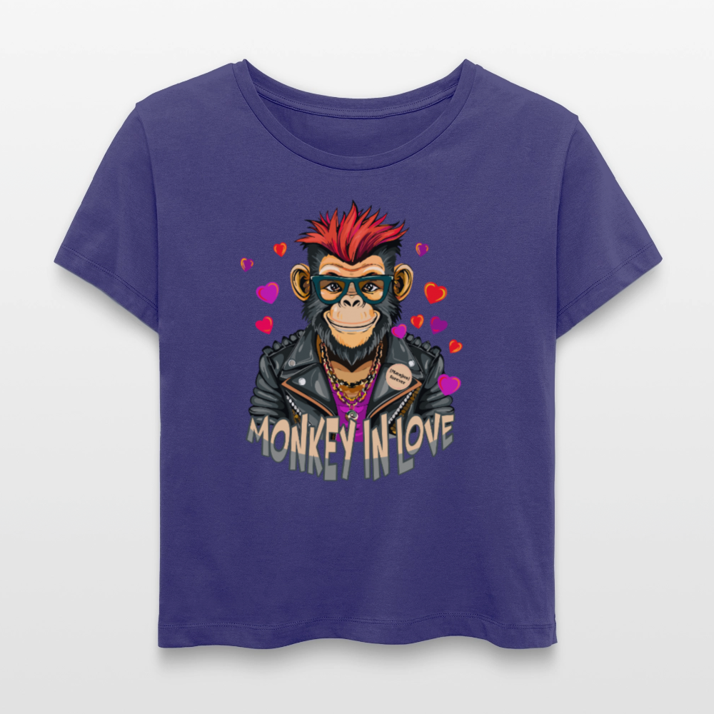 Frauen T-Shirt mit MONKEY IN LOVE PRINT - Dämmerung